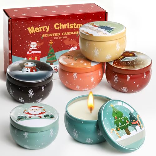 Duftkerzen Geschenkset Weihnachts für Frauen, 6 StüCk 2.5oz...