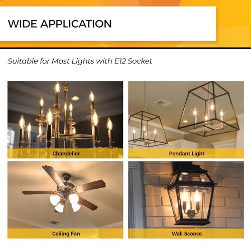 Hizashi Candelabra Light Bulbs 25W Eq, Dimmable 2700K, E12 LED Bulb, 12 PCS - image 7
