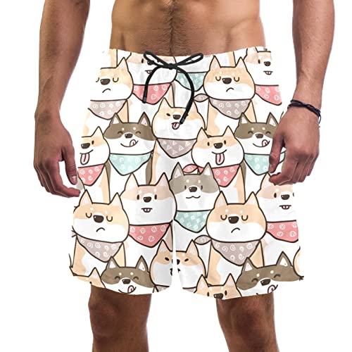 Short de plage imprimé chiens mignons JDEZ maillot de bain confortable pour homme