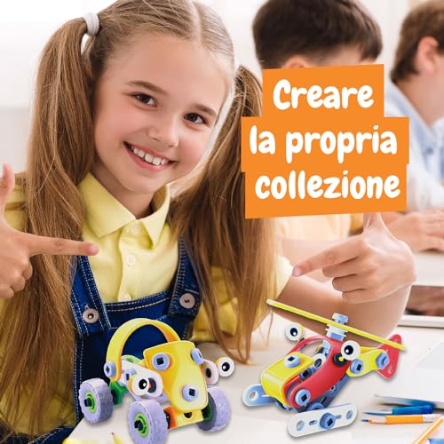 Science4you Primo Kit di Costruzioni Meccanica - Blocchi Costruzioni per Bambini, 100+ Parti et 4 Véhicules: Trattore Giocattolo, Camion da Construire e Altro, Regalo per Bambino e Bambina 4+ Anni - Lego - Immagine 5