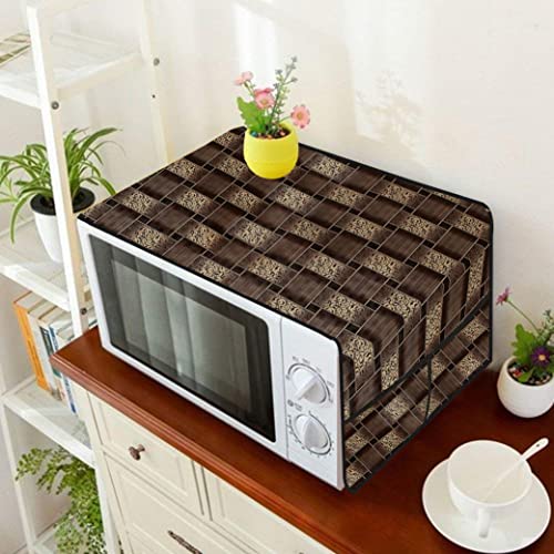 Image of Wings Star Microwave Oven Cover for LG 21 Litre Convection Oven MC2146BL - Black, Waterproof & Dustproof Polyester, 36x14 Inch, Multicolour, 4 Utility Pockets, 1 Oven Handle Cover