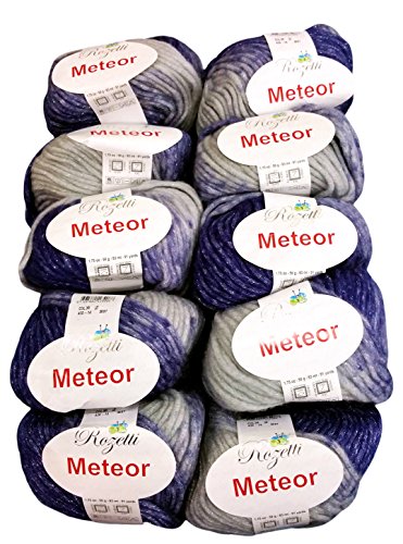 Gomitoli di lana con filo metallico, 10 pezzi da