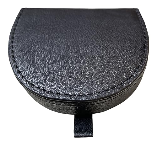 Lorenz Porte-monnaie en cuir nappa de chèvre en forme de fer à cheval avec compartiment pour notes, Noir , M, Pochette à monnaie