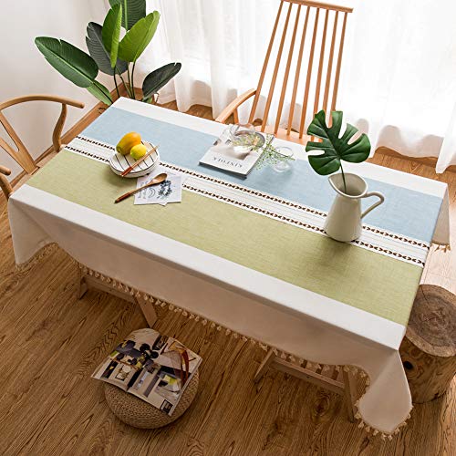 Nappe de table en lin coton rectangulaire tissu décoratif de salon et extérieur