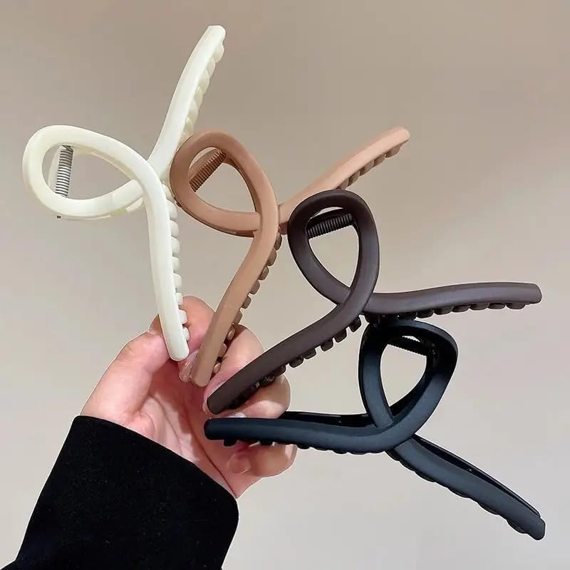 Image of Clature Large Hair Claw Clips, 4-Pack, Strong Hold for Thick Hair for Women and Girls, Multicolor