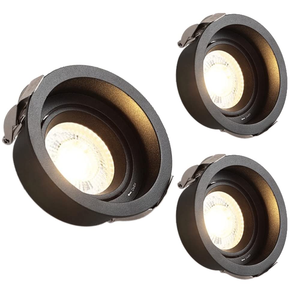 ASerZenith 3 Pack Round Downlight,5W Led Recessed Fixtures Ceiling Lights, 3000K-6000K Selectable Daylight Retrofit Downlight Eyeball Retrofit Spotlight Simple Retrofit Installation,A-4000K