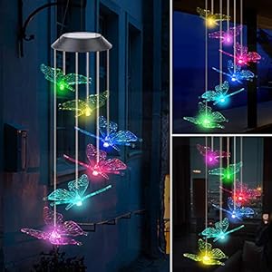 Fohil Windgong Solar Vlinder Windgong Buiten/Binnen Decor Werfversieringen Gedenkteken Windgong Beste moeder Geschenken…