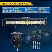 AUXTINGS 58cm 480W LED Munkalámpa Szett - Hármas Fénysávú Kiegészítő Fényszóró Kábelkötegekkel, Terepjárókhoz, Teherautókhoz, IP67 Vízálló,  2