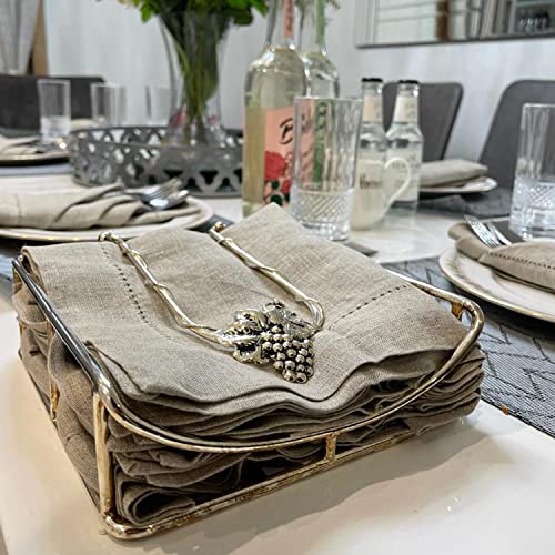 Sweet Needle 100% Pure Linen Napkins with Hemstitch Natural - 50x50 CM, 50 x 50 cm (Set of 4) - Image 4