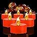 MINXIN Battery Operated Tea Lights Candles: 24 Pack Realistic and Bright Flickering Holiday Gift Flameless LED Electric Candles for Seasonal & Festival Party Home Decoration Orange