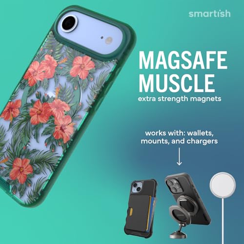 Image of Smartish iPhone Air MagSafe Clear Case - Gripmunk Magnetic Slim Case [Lightweight + Protective] Anti-Yellowing Thin Grip Clear Cover for Apple iPhone Air - Tropical