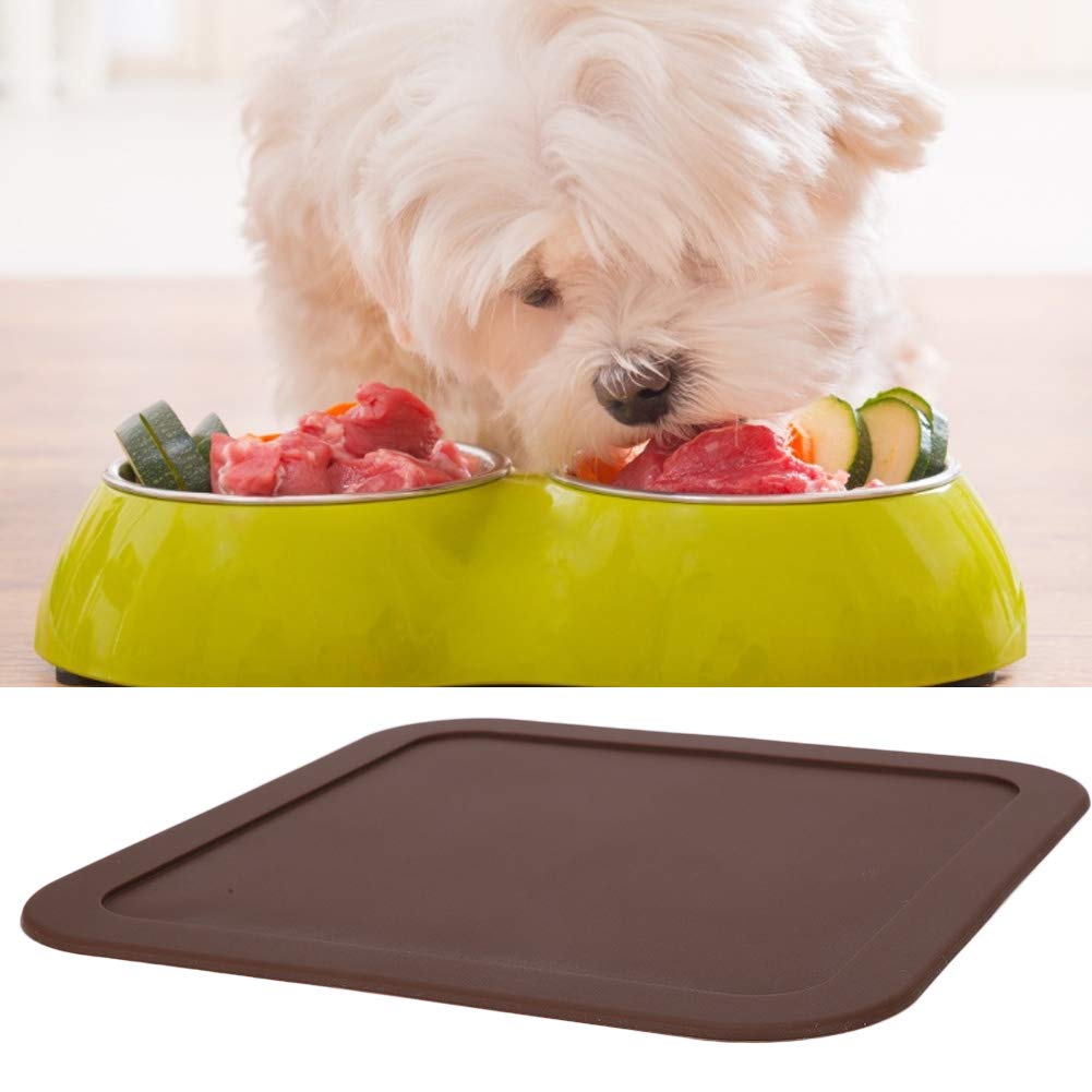 Non Slip Silicone Pet Feeding Mat Durable Hygienic Dining Surface for Cats and Dogs Heat Easy to Clean Foldable Placemat 21.8cm x 21.8cm