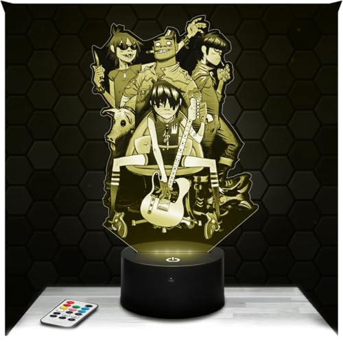 Lampephoto.fr 3D Gorill az Group Music Group Night Light Gift for Men and Women Music Gift Singers Lamp LED Night Light for Bedroom Decor Original Christmas Gift Idea for Men and Women
