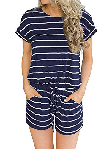 Smile Fish - Mono de verano para mujer con cintura elástica con bolsillo