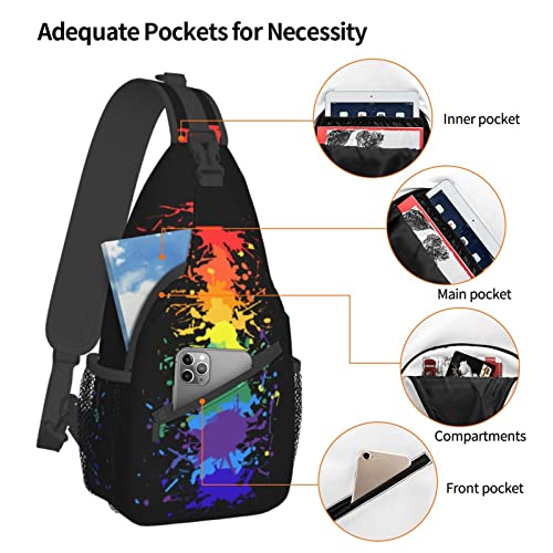 Rainbow LGBT Sling Backpack Multipurpose Chest Bag Hiking Travel Daypack Crossbody Shoulder Bag Outdoor Unisex4