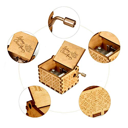 Wood Hand Crank Music Box Engraved Musical Box-You Are My Sunshine Mechanism Antique Vintage Personalizable For Mom From Daughter #TOP5