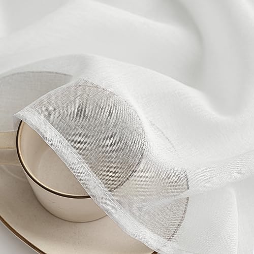 MIULEE Gardinen mit Kräuselband, Weiß Transparent, 4er Set 140 x 245 cm – Ansicht 5
