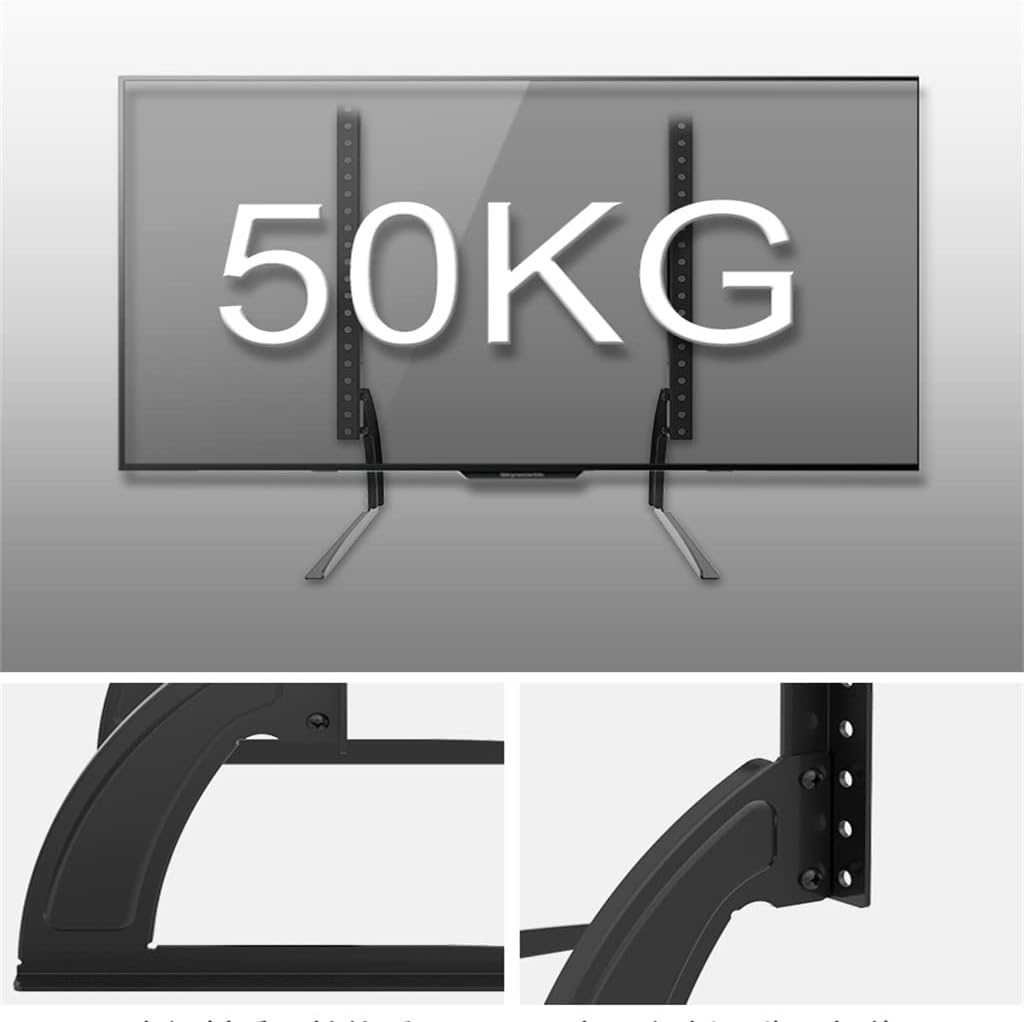 Universal Table TV Stand Base Height Adjustment Loading 50 KG Fit for 32-65" TVs Support