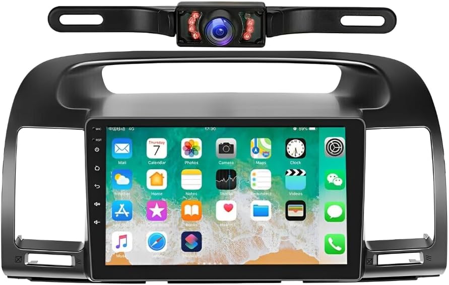 Double Din Car Stereo for Toyota Camry 2000-2006 9 Inch HD Touch Screen Android 13 Car Audio Multimedia Receiver with for CarPlay Android Auto GPS Radio Navigation Bluetooth Camera - 2+32G