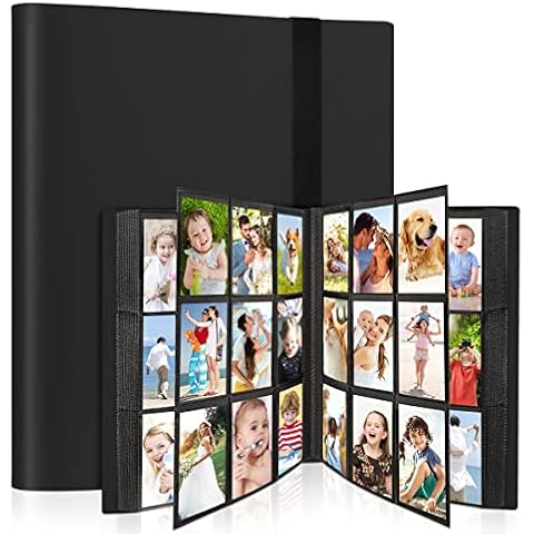 LUROON 432 Pockets Mini 3inch Film Album for Fujifilm Instax Mini 11/10/9/8/90/25, Polaroid Snap PIC-300, Kodak Mini 3inch Film, etc, Train Movie Ticket Card Collection Book Storage Book Black Cover