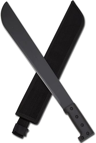 Snake Eye Tactical Machete de hoja fija de espiga completa con funda al aire libre Caza Camping Pesca (BK-GN)