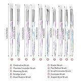 Kingtree Eyeshadow Makeup Brushes, 10PCS Crystal Brushes for Eye Makeup Premium Synthetic Bristles Eyeshadow Blending Crease Makeup Eye Brush Set, Professional Eyebrow Lip Make Up Tools - Image 6