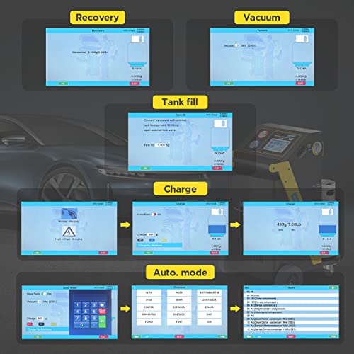 Autool Fully Automatic Refrigerant Recovery Recharge Machine, Ac Recovery Machine R134A And Hfo1234Yf Dual Cylinder With Flushing For Standard Electric Hybrid Vehicles #TOP4