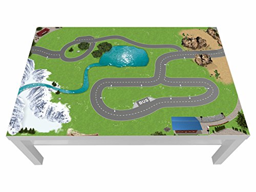 Stikkipix Eisenbahn Möbelfolie | LCG13 | passgenau für den Lack Spieltisch von IKEA (Möbel Nicht inklusive) Cover