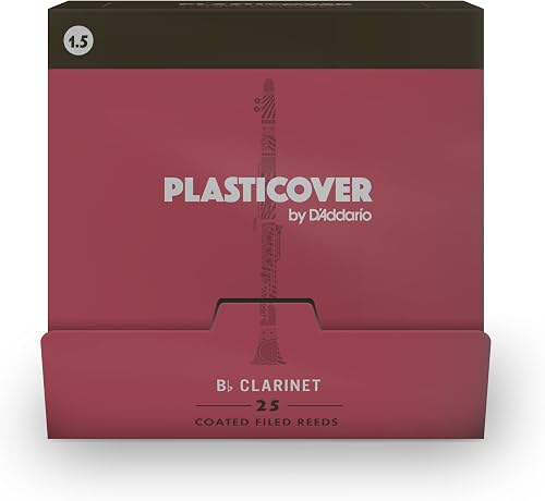 D'Addario Plasticover Bb Clarinet Reeds, Strength 1.5, 25-Pack