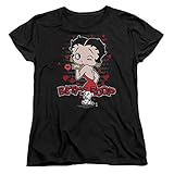 Betty Boop Cartoon Classic Wink & Kiss Women's T-Shirt Tee Black