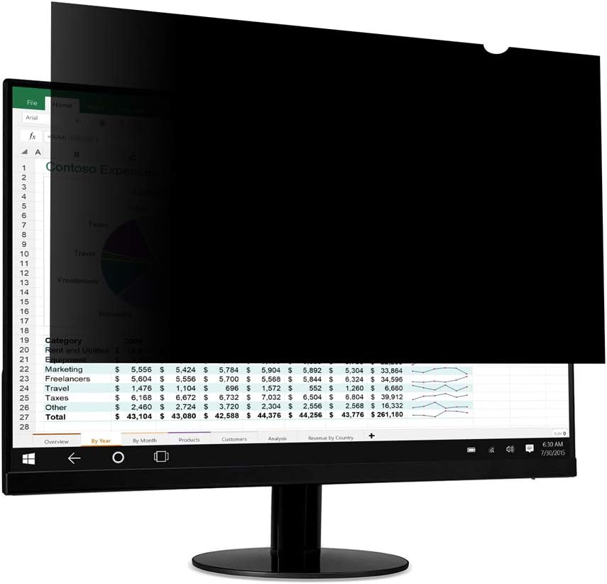 Ovimir 23 Inch (Diagonally Measured) Computer Privacy Screen Filter, [16:9 Aspect Ratio] for Widescreen Monitors Anti-Glare - Anti-Scratch Screen Protector - (WxH:509mmx286mm)