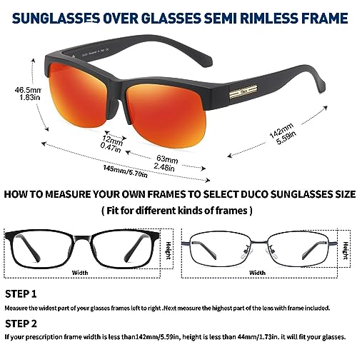 Image of DUCO Polarized Fitover Sunglasses UV400 Protection & HD for Unisex 8960