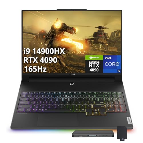 Image of Lenovo Legion 9 16 inch 3.2K 165Hz Gaming Laptop, Intel i9-14900HX, GeForce RTX 4090 16GB GDDR6, 64GB DDR5, 5TB Storage(4TB SSD+1TB Docking Station Set), RGB Backlit Keyboard, Wi-Fi 6E, Win 11 Pro, Black