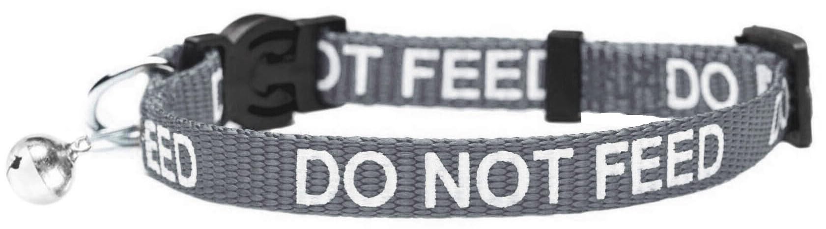 LARRYROO Cat Collar With DO NOT FEED Print, Soft Nylon & Safety Release Buckle - Image 2