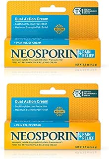 Neosporin + Pain Relief Dual Action Cream,.5 Oz (Pack of 2)