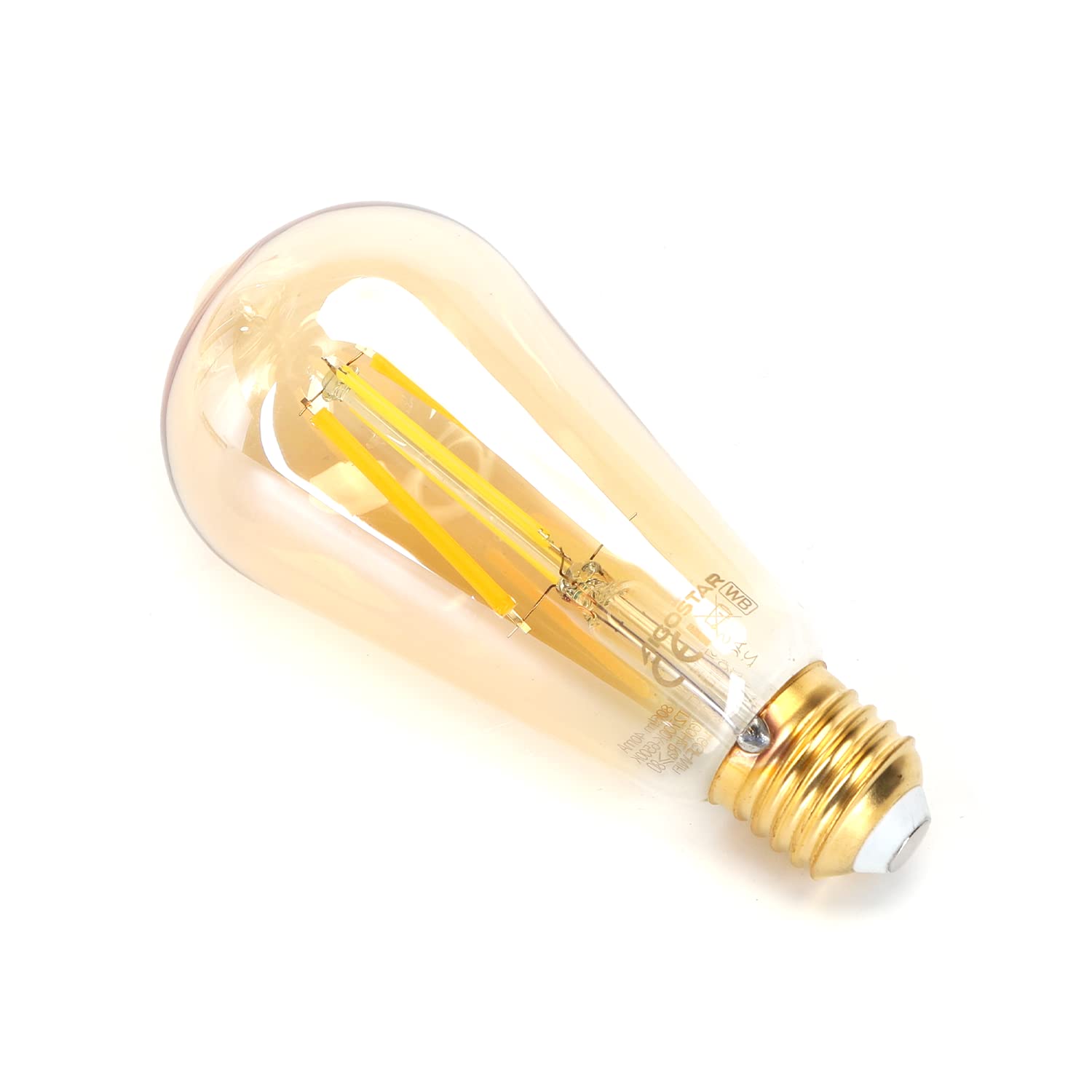 Aigostar Bombilla Inteligente E27 Edison Bombilla Alexa 6W 806LM Bombillas Vintage WIFI ST64 Bombillas Filamento Regulable 2700K-6500K, compatible con Alexa/Google Home. ámbar 4 pack