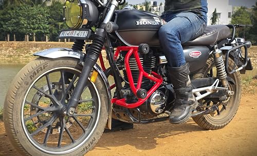 Image of Bizen CB350 RS Premium Crash Guard with Double Frame Sliders - Black (Fits Honda CB350 RS)
