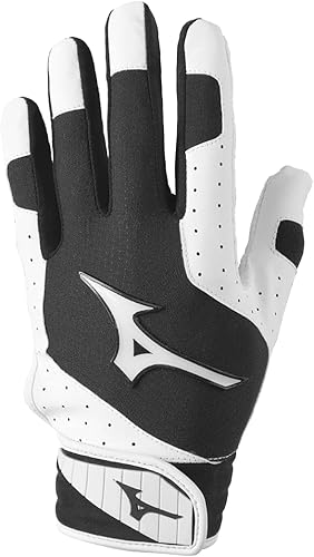 Mizuno Finch Softball - Guantes de bateo acolchados  Par  Adulto y joven  Palma antideslizante  Palma acolchada  Parte trasera de malla flexible