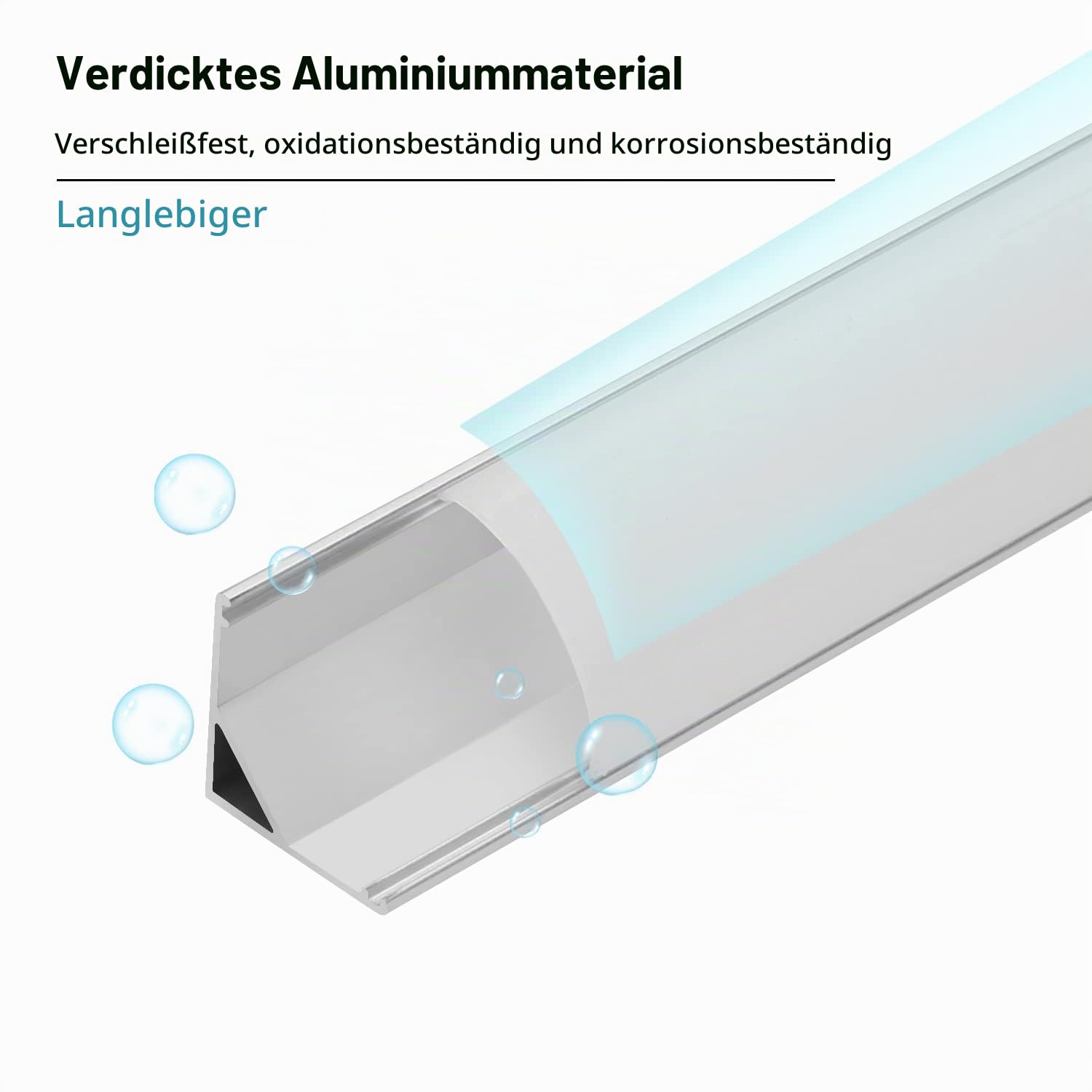 Sonnewelt 20 x 1m LED Profil Aluminium, V-Form für LED Stripes/Stripe/Strip/Streifen (1-11mm) mit Abdeckung, inkl. Endkappen und Montageclips für LED-Streifen-Lichter