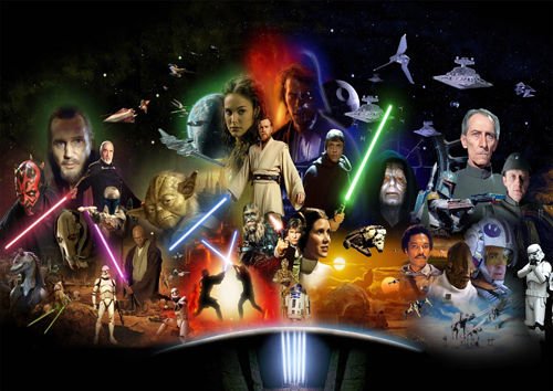 STAR WARS 1 - various star wars characters - classic movie - A3 Poster - print - picture - art