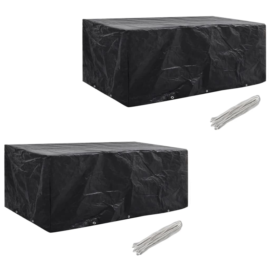 BOWEKAM Garden Furniture Covers 2pcs 8 Person Poly Rattan 229x113cm