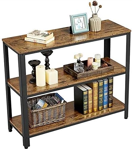 ADHW 2-Tier Console Table Side Table w/Drawer and Shelves Entryway Hallway Furniture Size : 101x35x80cm(Rustic Brown)