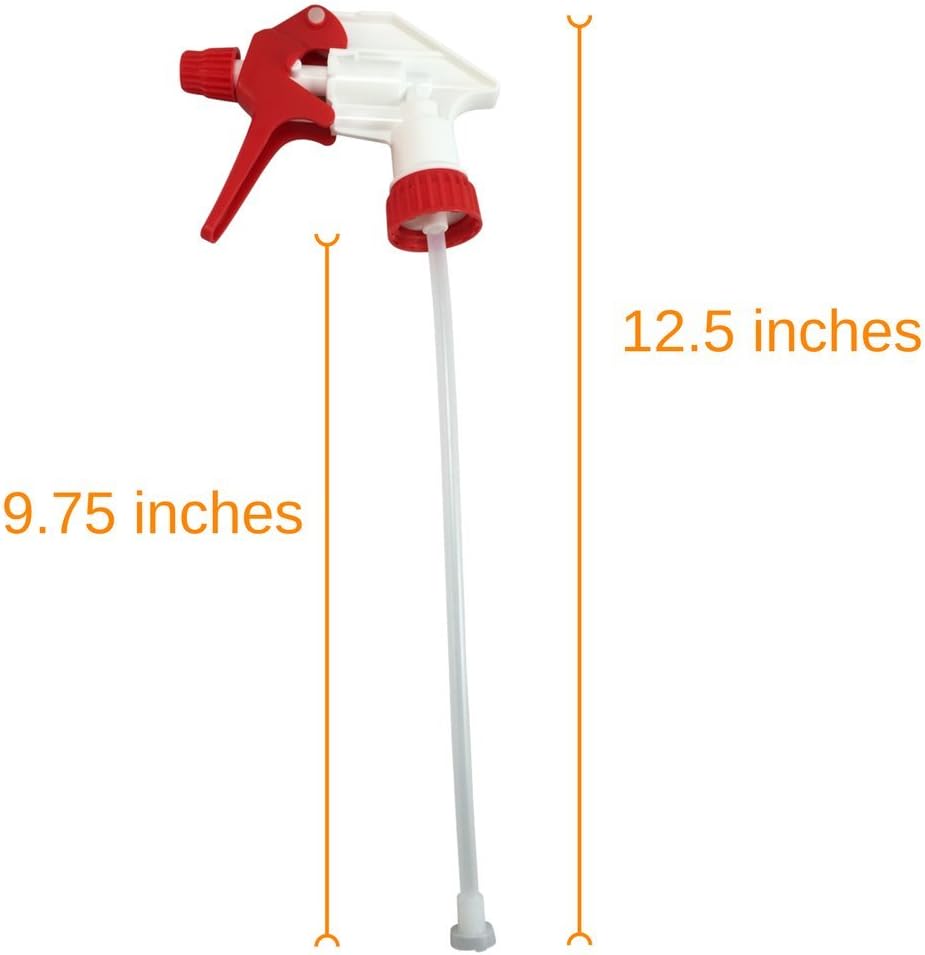 The Bucko Replacement Industrial Trigger Sprayers (12) – Trigger & Nozzle Spray Head for 32 Oz Bottles| Replacement Part for Spray Bottles