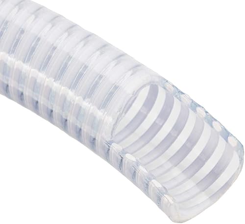 Miniatura 2 de Manguera de succión y descarga de PVC flexible transparente HydroMaxx de 2 pulgadas de diámetro x 25 pies con hélice reforzada blanca