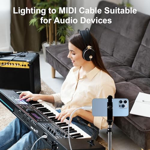 meloaudio lightning to midi cable usb 20 cable lightning to type b otg high speed cord interconnections converter midi keyboard audio interface usb microphone 5ft