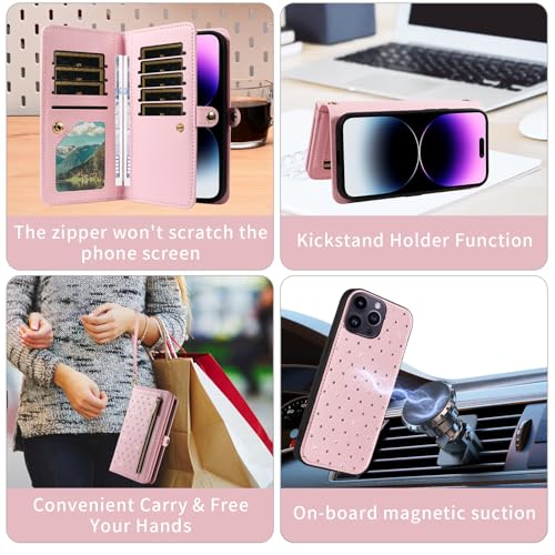 Étui iPhone 14 Pro Max résistant fermeture éclair anti-perte de cartes - 5