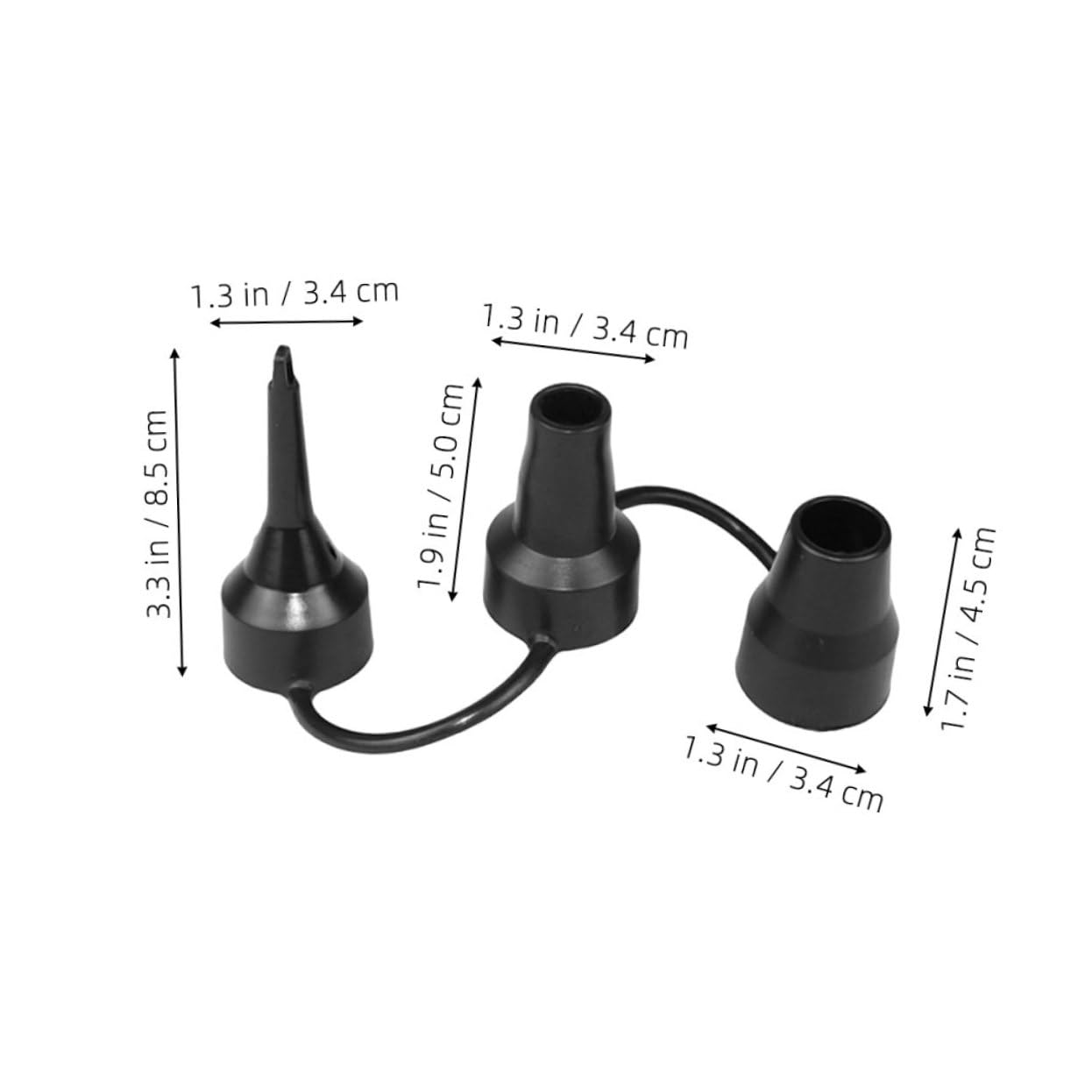 BESPORTBLE Luftpumpendüse Elektrische Pumpe Tankpumpe Aufblasbares Aufblasbares Bett Düse Luftpumpenverlängerung Wiederaufladbare Luftbettpumpe Luftgebläsepumpen Schwarz