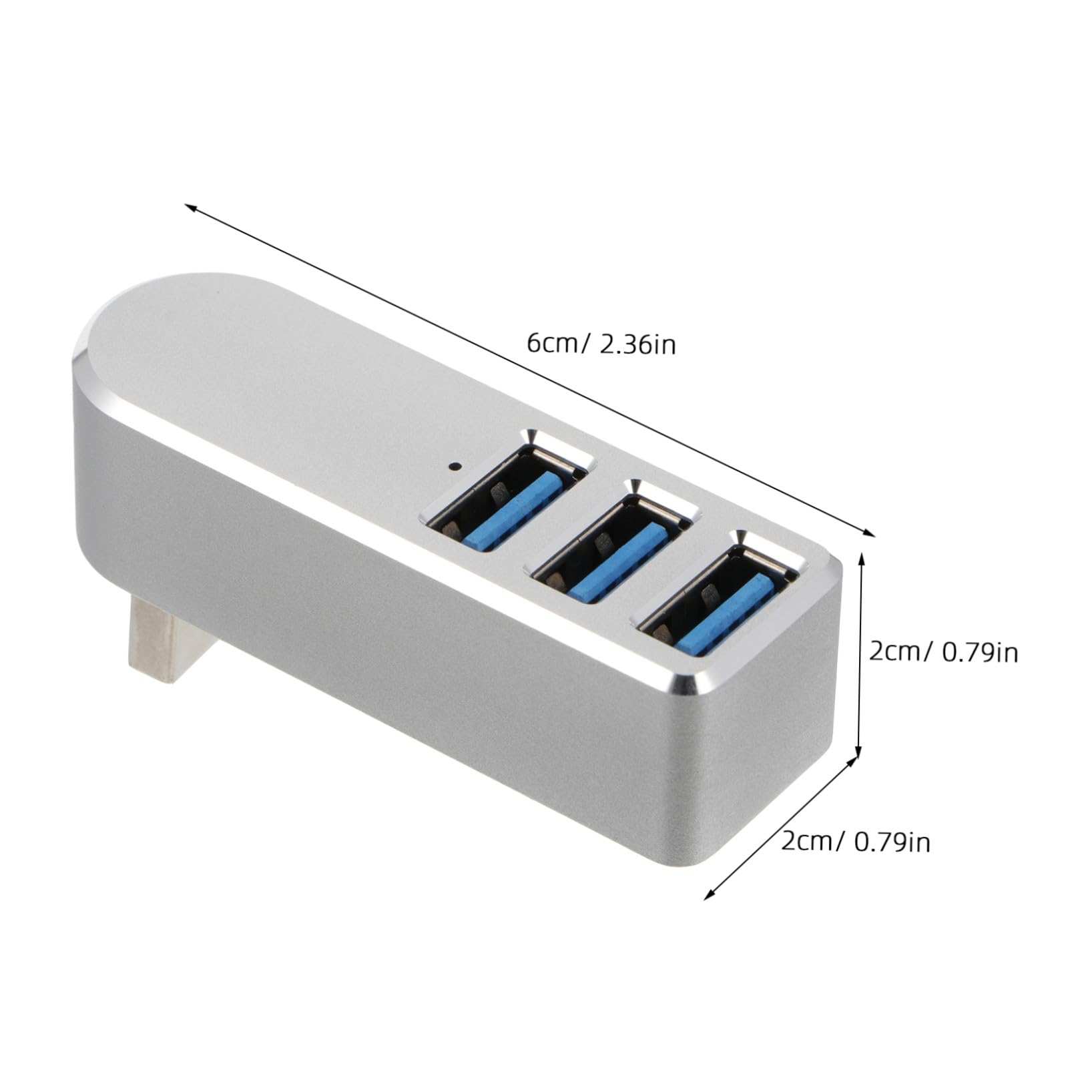 Gatuida 2pezzi Hub Usb Rotante Alluminio Adattatore Multi-port Per Laptop e Dispositivi Porte Usb Per Mouse Tastiera e Fotocamera Design Compatto e Portatile Trasmissione