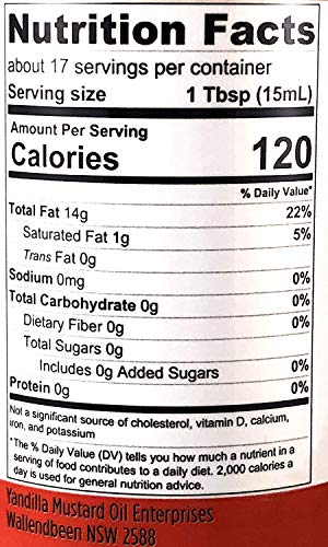 Yandilla Food Grade All-Natural Mustard Seed Oil, 250 Ml (8.5 Ounces) #TOP4