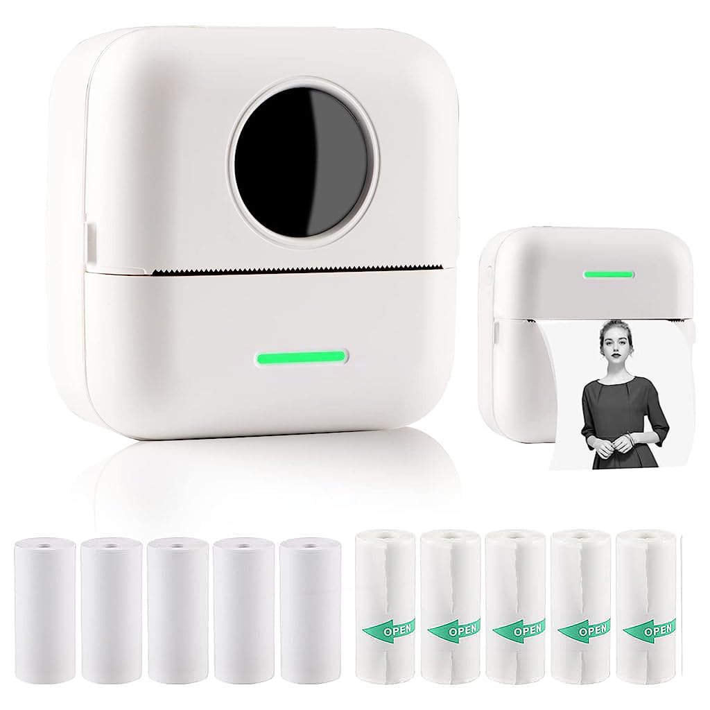 ZORBES® Mini Printer, Portable Bluetooth Thermal Printer Inkfree Pocket for Mobile Smartphone Photo Wireless Printer Compatible with iOS, Android with 10 Rolls Printing Paper for Study Note (B0C89M8MG3) Amazon Price History, Amazon Price Tracker